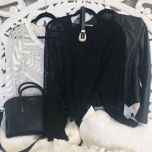 Black Crochet Sweater